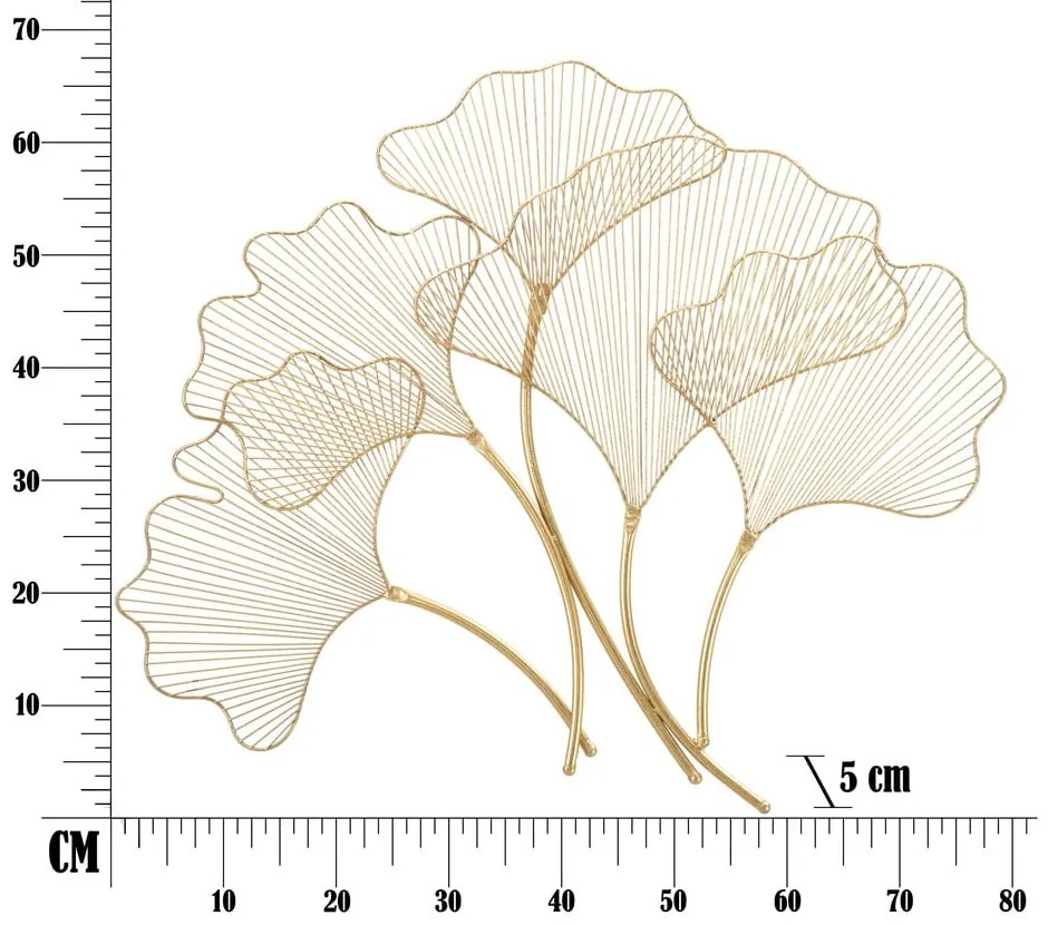 Kovová nástenná dekorácia 79x68 cm Leaf – Mauro Ferretti
