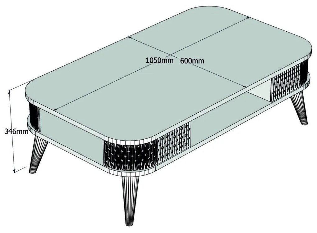 Konferenčný stolík Eylül krémový