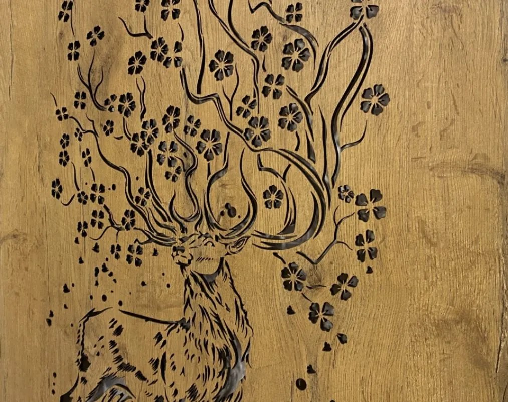 Led obraz Jeleň a sakura