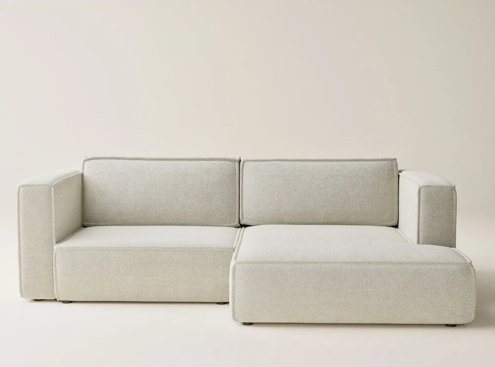 Krémovobiela ženilková rozkladacia/s úložným priestorom rohová pohovka (pravý roh/s leňoškou) Velto – Maison de Rêve