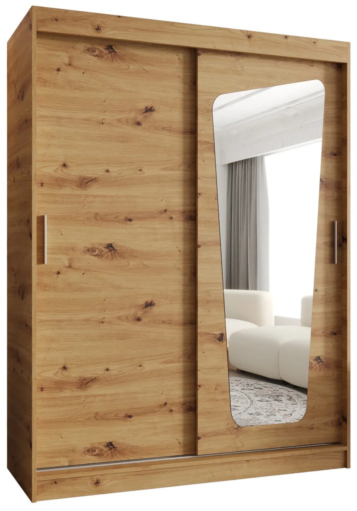Šatníková skriňa 150 cm Mokka (dub artisan). Akcia -20%. Vlastná spoľahlivá doprava až k Vám domov. 1126027