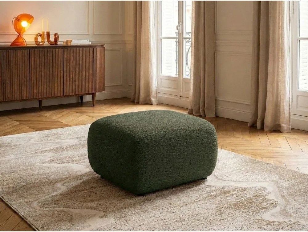 Zelená podnožka z textílie buklé Montaigne – Bobochic Paris