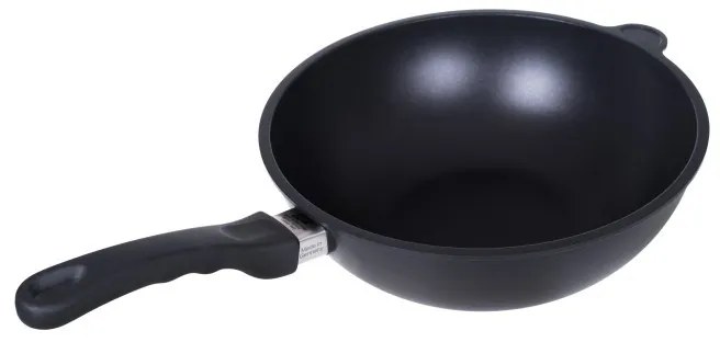 AMT Gastroguss titánová panvica wok ø 28 cm x 9 cm / 3 l s pokrievkou