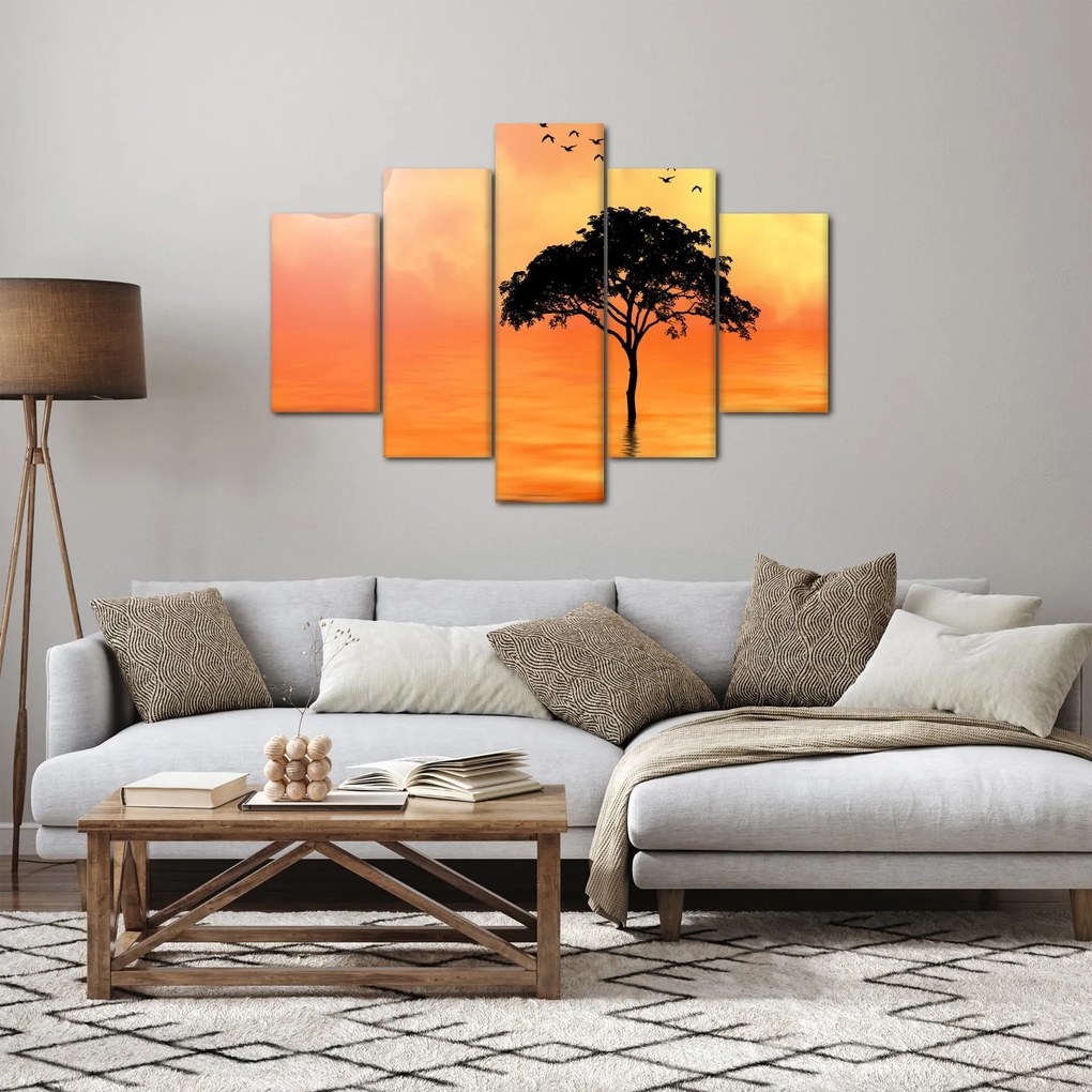 Obraz stromu pri západe slnka (150x105 cm)