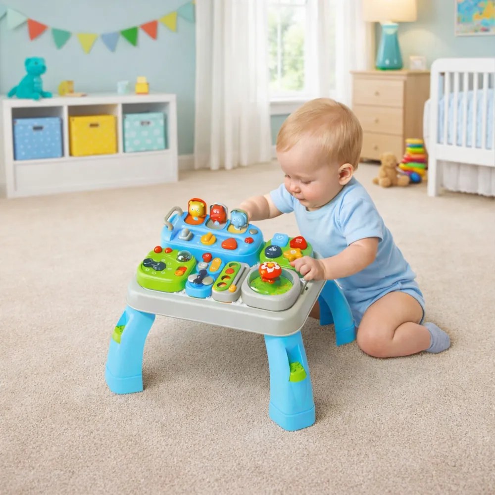 LEAN Toys Interaktívna vzdelávacia stolička pre batoľa – moduly so zvukmi
