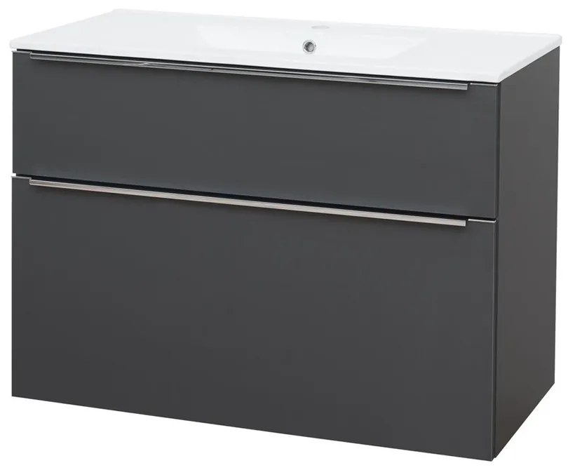 Mereo Mereo, Mailo, kúpeľňová skrinka s keramickým umývadlom 101 cm, chrómové madlo, MER-CN532