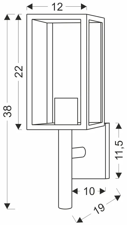 Candellux Čierne fasádne svietidlo Hosta pre žiarovku E27 IP44 21-32263