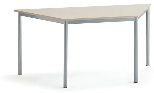 Stôl SONITUS TRAPETS, 1600x800x720 mm, HPL - breza, strieborná