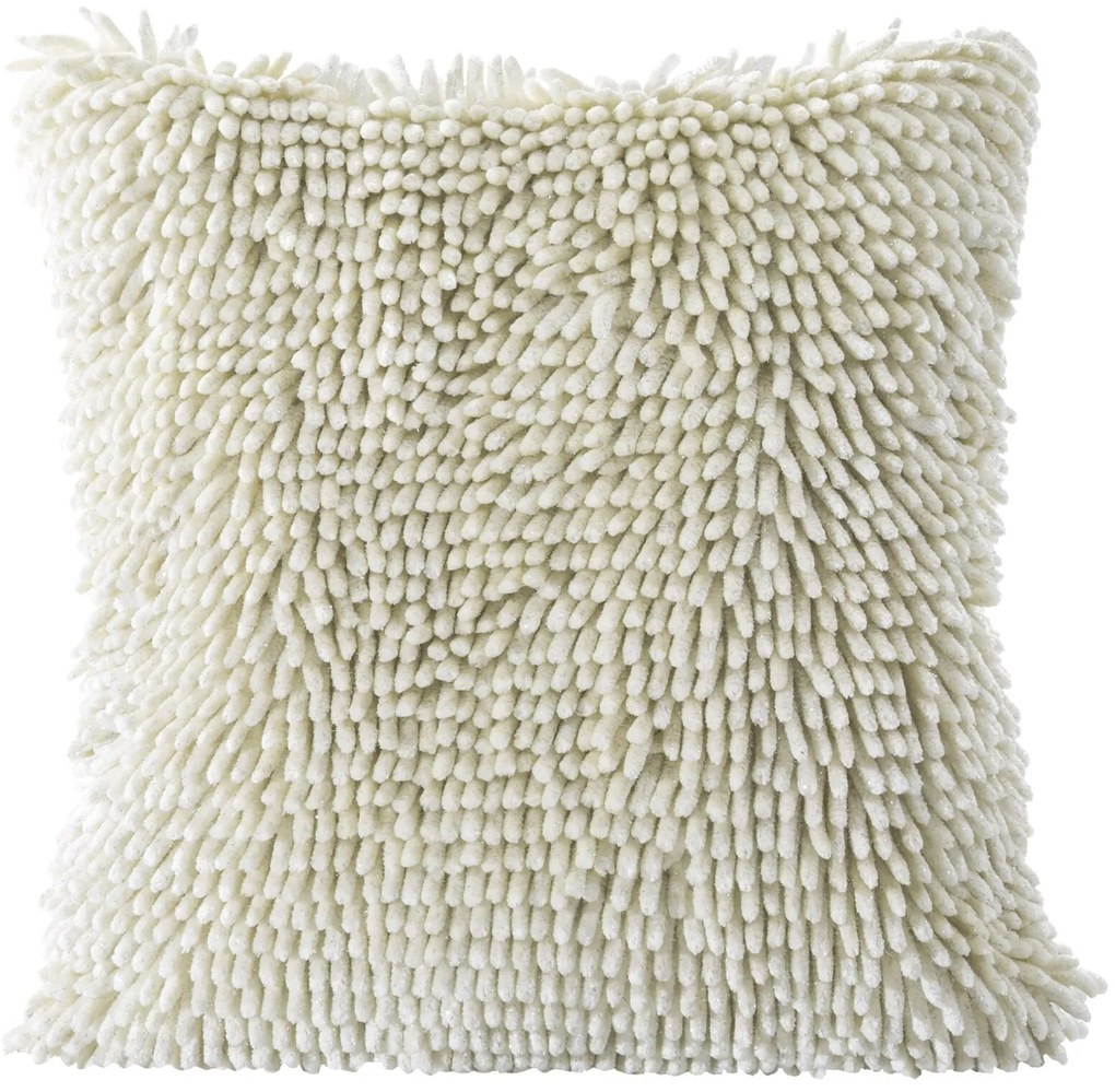 CHLPATÁ DEKORAČNÁ OBLIEČKA NA VANKÚŠ SHAGGY2 40X40 CM KRÉMOVÁ