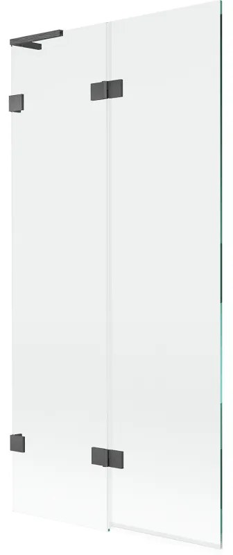 Mexen Lunar L, 2-krídlová vaňová zástena ľavá 90 x 150 cm, číre sklo, grafitová, 897L-090-100-66-00-L