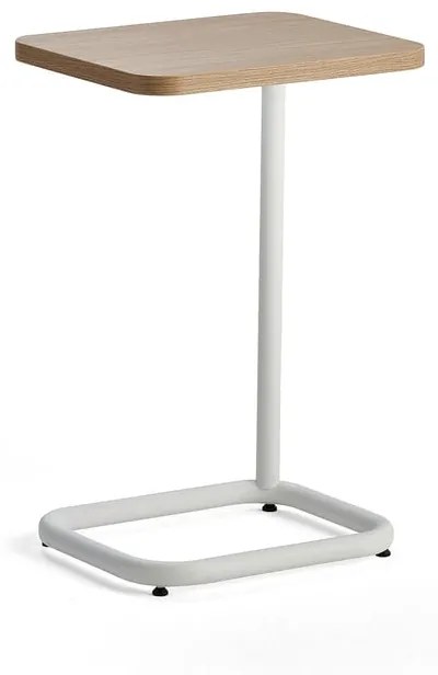 Stolík na notebook STANDBY, 425x350x647 mm, biely rám, dubová doska