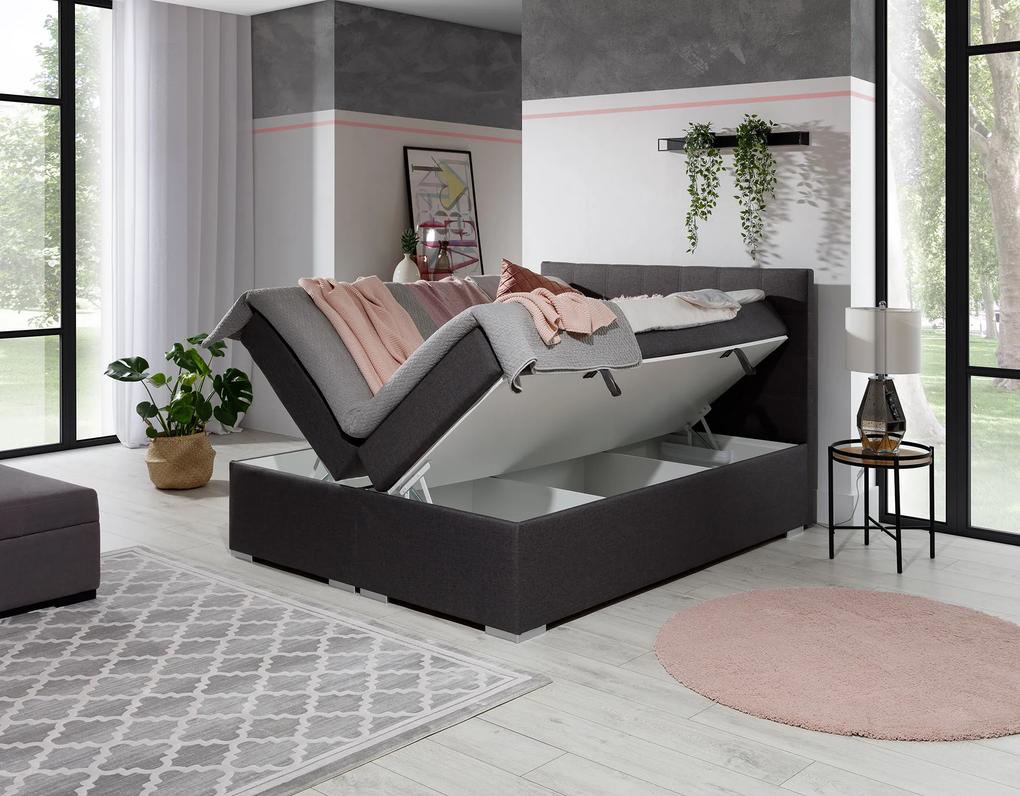 Kontinentálna posteľ 140 cm Abbie (čierna Soft 11) (s matracmi). Vlastná spoľahlivá doprava až k Vám domov. 1027409