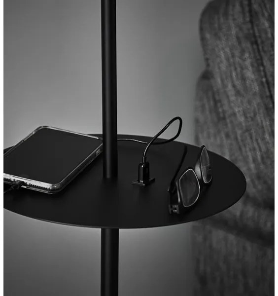 Markslöjd 107307 - Stojacia lampa s USB LINEAR 1xE14/40W/230V