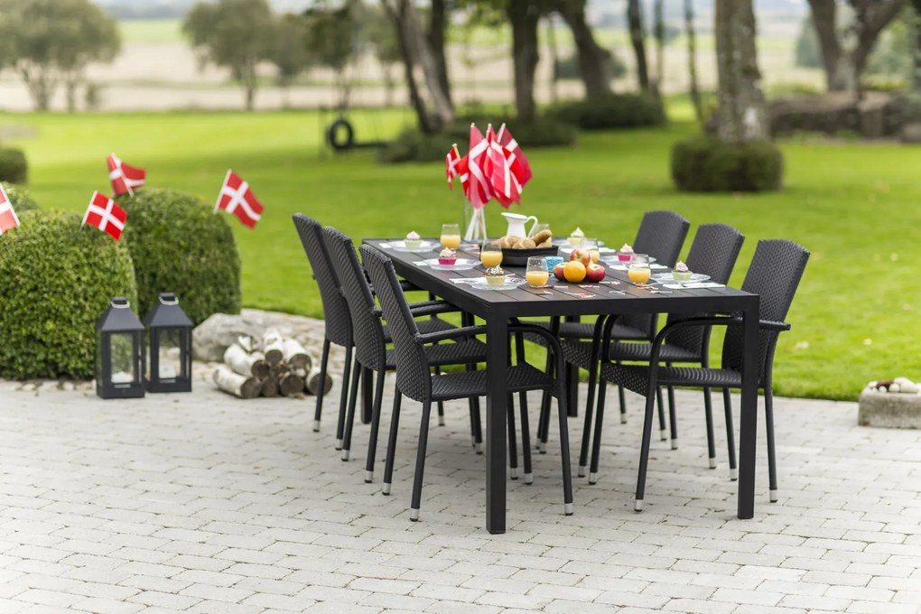 Noela Záhradný jedálenský set Viking XL 190cm + 6x ratanová stolička Roma