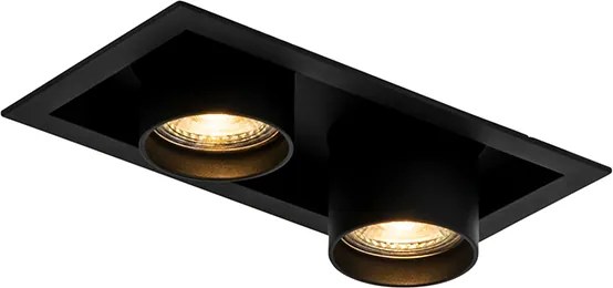 Sada 6 moderných zapustených bodových svetiel čierna nastaviteľná 2-svetelná - Roof