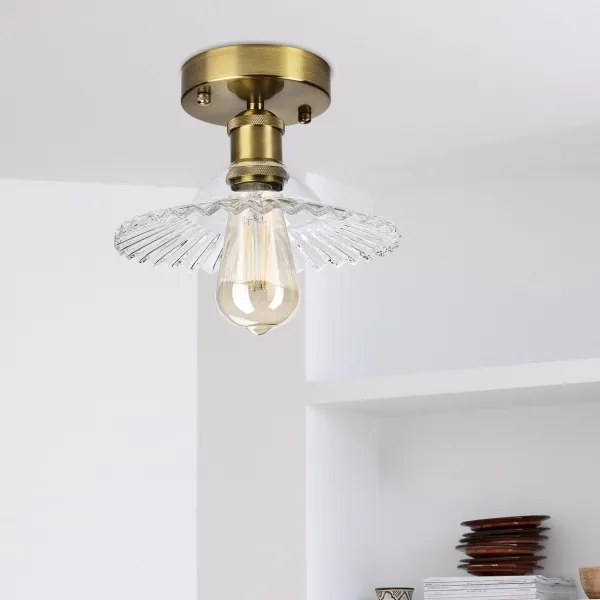 Prisadený luster TRISH 1xE27/15W/230V zlatý/priehľadný