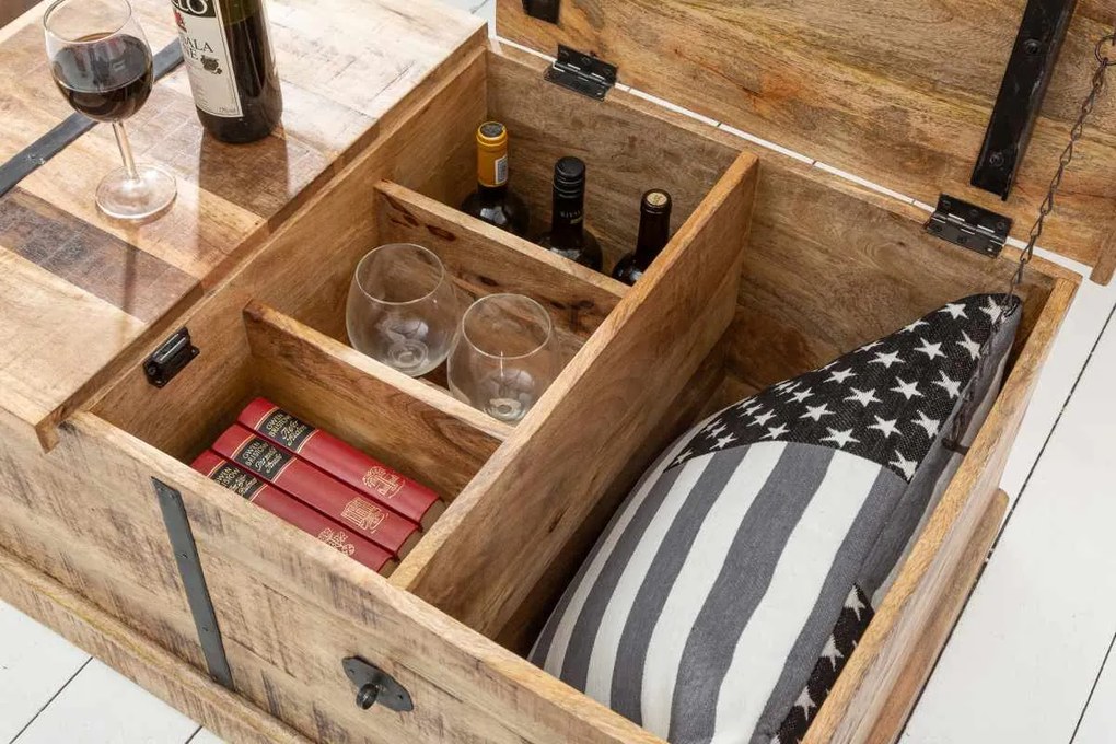 Dizajnový konferenčný stolík Winebar, 100 cm, mango