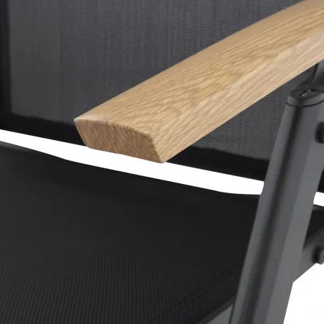Doppler EXPERT WOOD antracit - záhradné hliníkové polohovacie kreslo