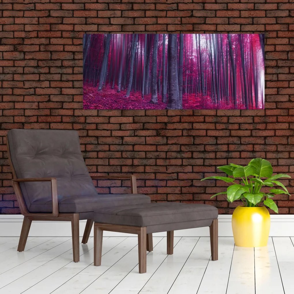 Obraz ružového lesa (120x50 cm)