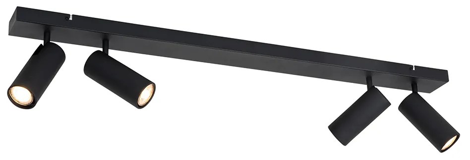 Inteligentný stropný reflektor čierny 4-svetelný nastaviteľný vrátane 4 Wifi GU10 50mm - Renna