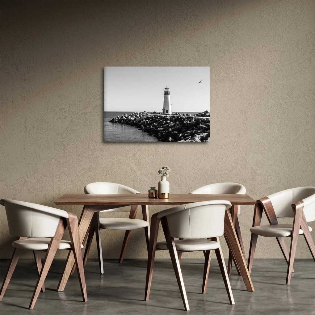 Obraz - Maják na pobreží, Santa Cruz, Kalifornia (70x50 cm)