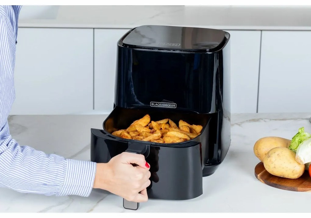 Black+Decker BXAF5000E Teplovzdušná fritéza, čierna