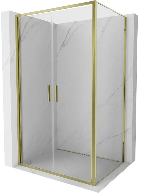 Mexen Exo, výklopný sprchový kút 70 x 80 cm, číre sklo, zlatá, 814-070-080-50-00