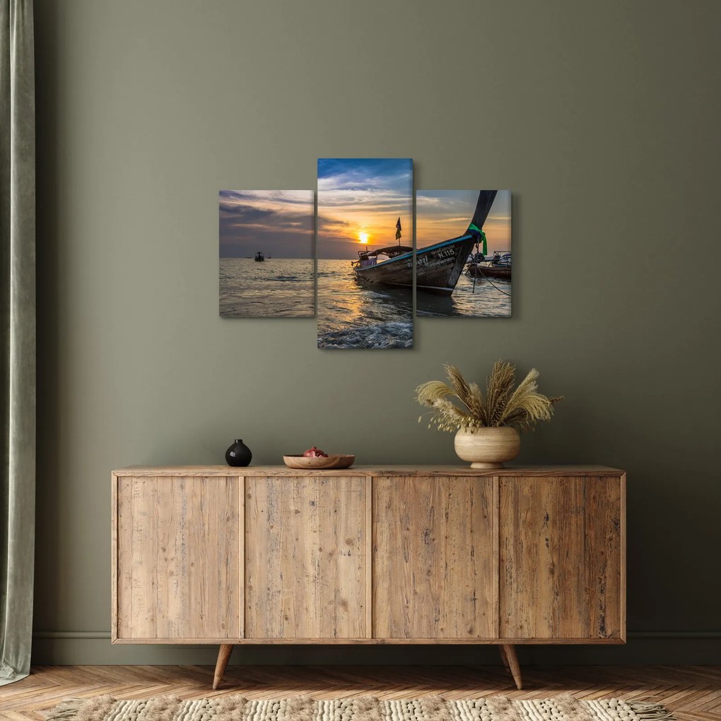 Obraz lode pri brehu (90x60 cm)