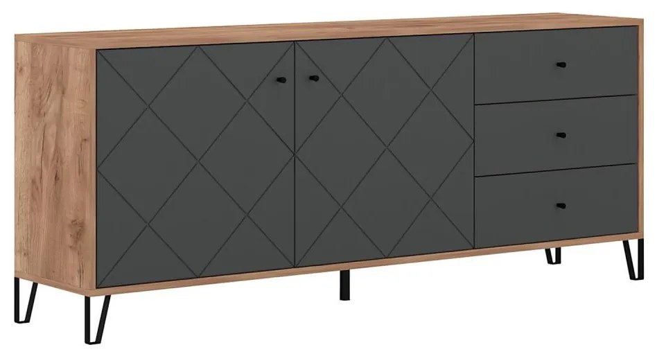 Komoda SULA dub craft/čierna