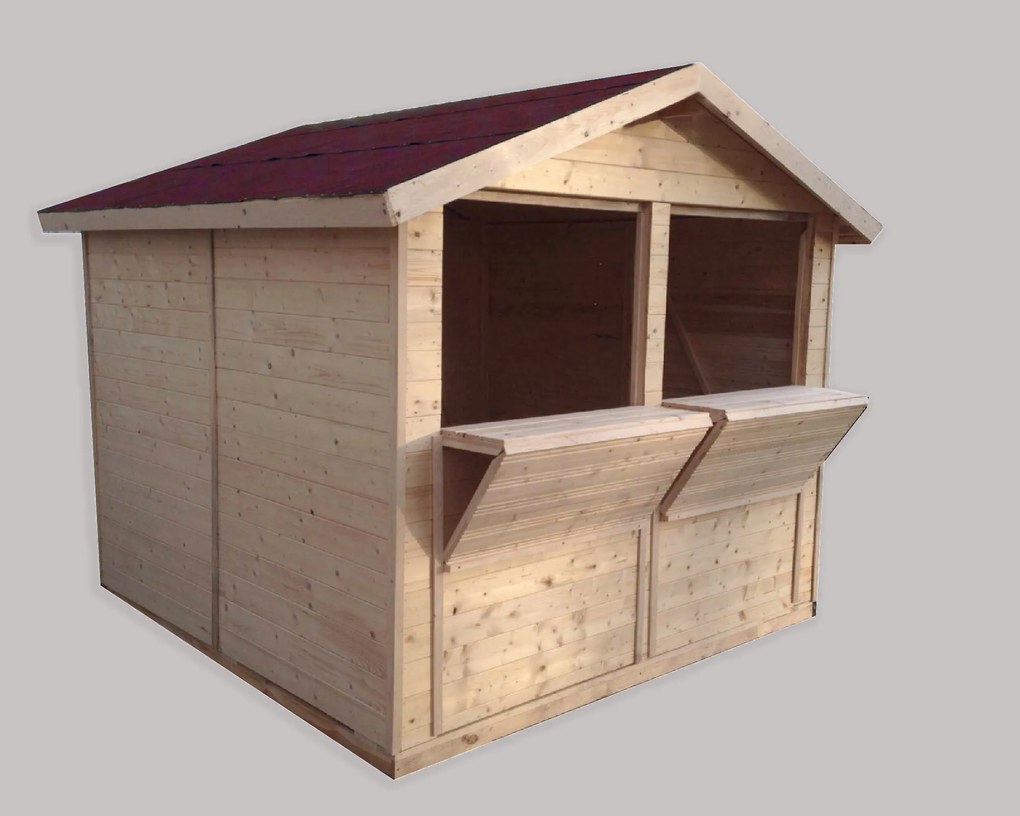 Drevený predajný stánok 1 (2,8 × 2,8 m)