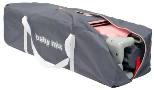 BABY MIX Detská cestovná postieľka Baby Mix Vrabce ružová