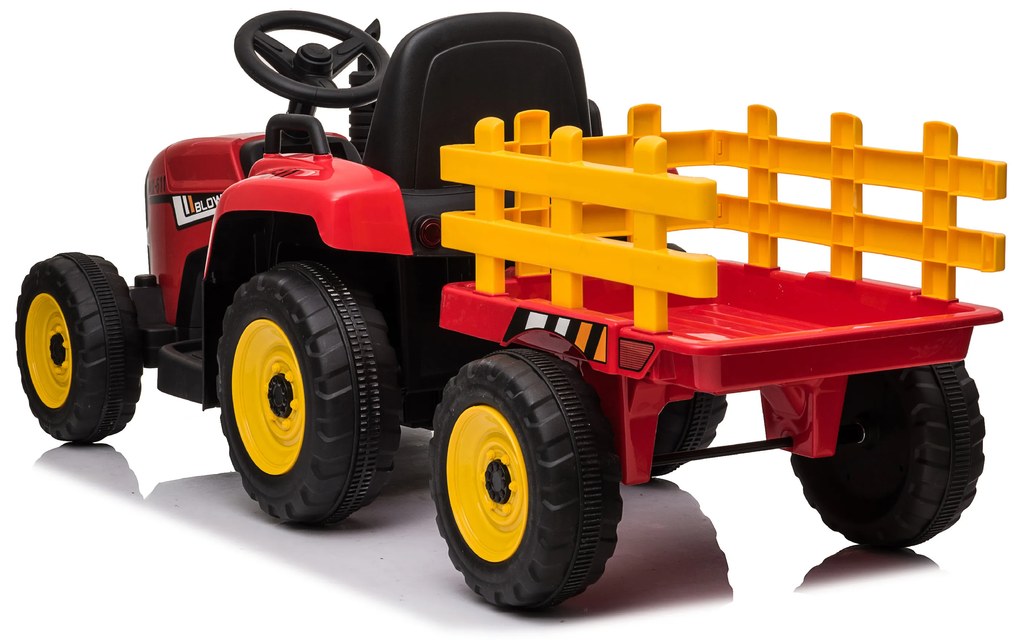 Elektrické autíčko Traktor s prívesom NV-X611 červené