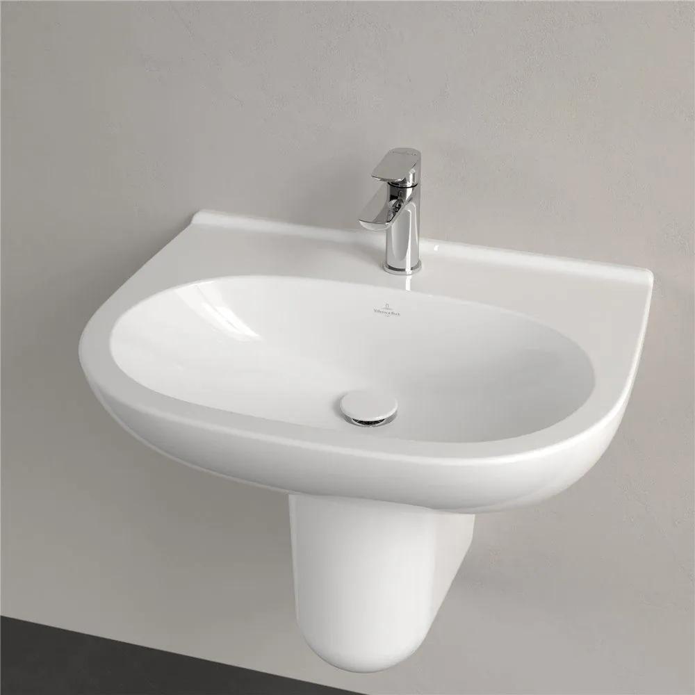 VILLEROY &amp; BOCH O.novo závesné umývadlo s otvorom, bez prepadu, 650 x 510 mm, biela alpská, 51606601