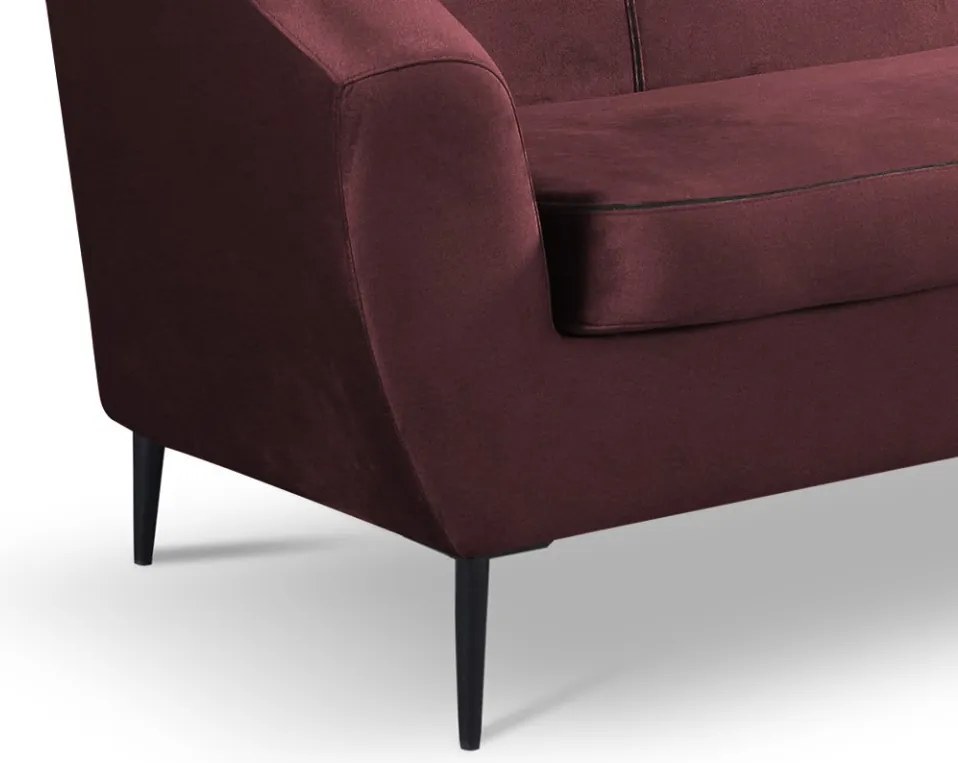 Trojmiestna pohovka Olivio, vínová zamatová látka