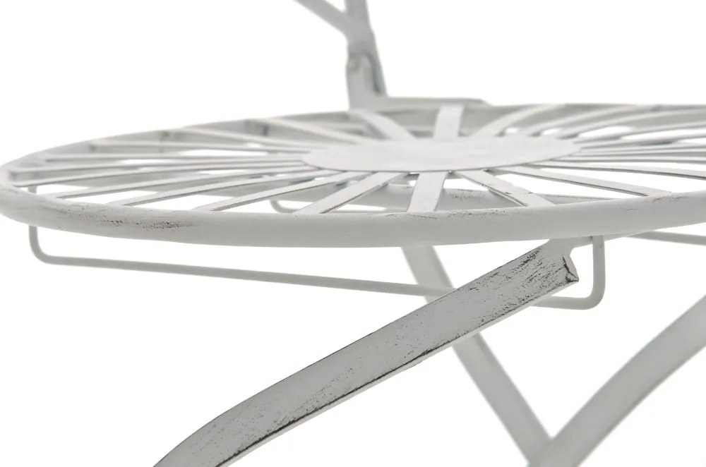 Kovová stolička skladacia Indra - Biela antik