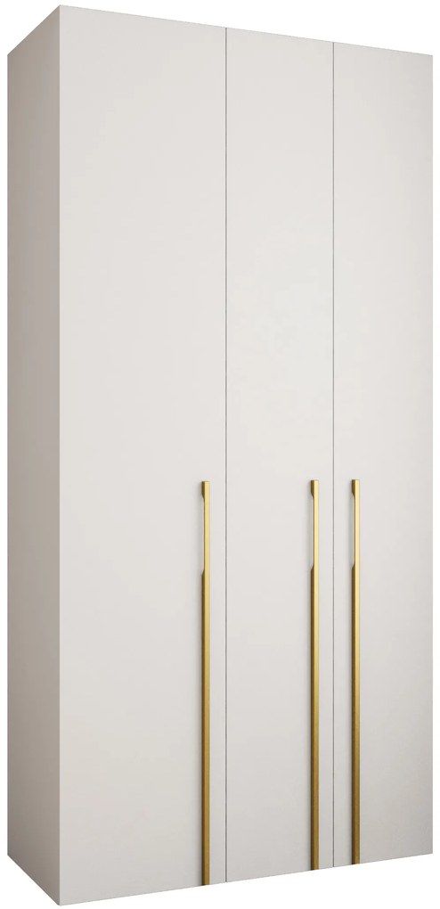 Šatníková skriňa 120 cm Carmela 50-3 (biela + zlatá). Akcia -20%. Vlastná spoľahlivá doprava až k Vám domov. 1126774