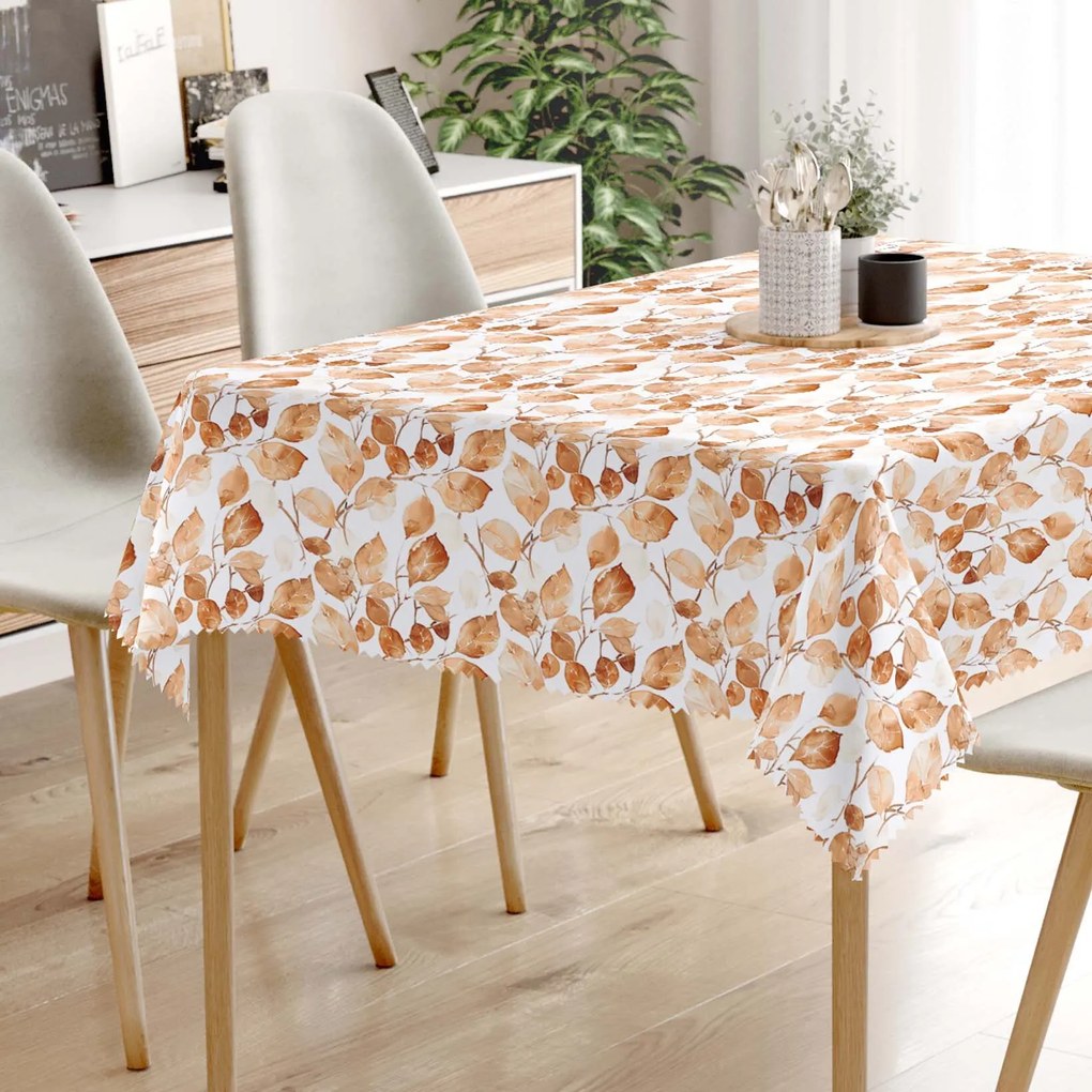 Goldea hranatý teflónový obrus - odtlačky listov 80 x 80 cm