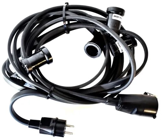 Vonkajšia dekoračná reťaz GIRLANDA 6,5 m 5xE27/15W/230V IP44