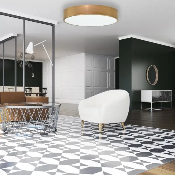 Stropné svietidlo so senzorom CLEO 4xE27/24W/230V pr. 50 cm zlatá