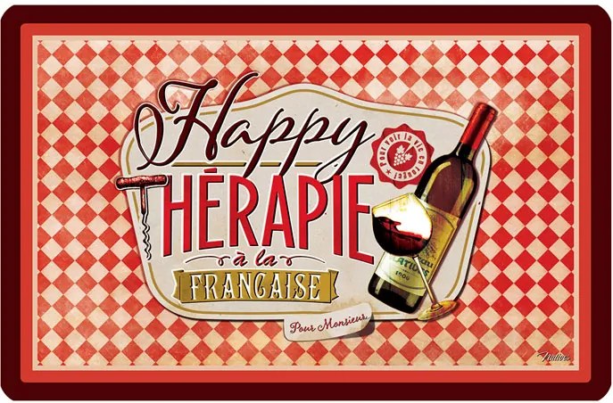 Prestieranie "Happy thérapie vin " 43.5x28.5 cm, pvc