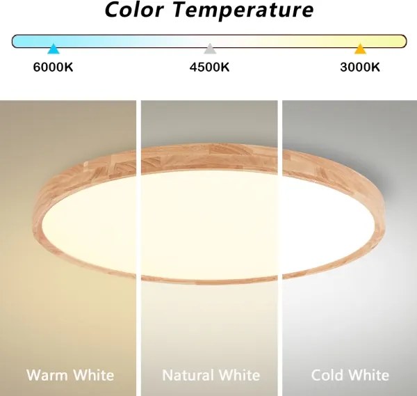 Brilagi - LED stmievateľné svietidlo WOODROUND LED/70W/230V 3000-6000K priemer 80 cm + diaľkové ovládanie