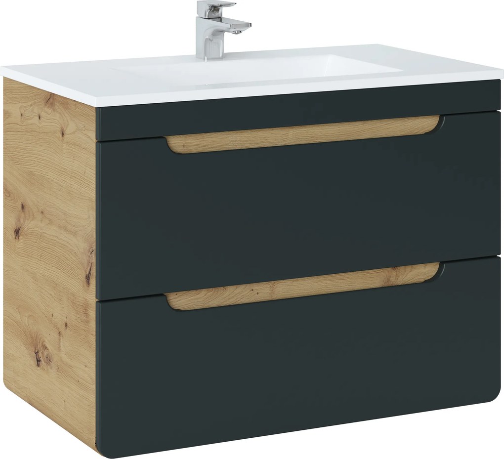 Comad Kúpeľňová skrinka pod umývadlo Aruba Cosmos 80 dub craft/vesmírne sivá