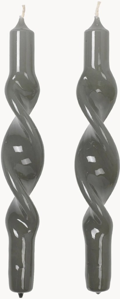 Ručne vyrobené kužeľovité sviečky Twist, 2 ks