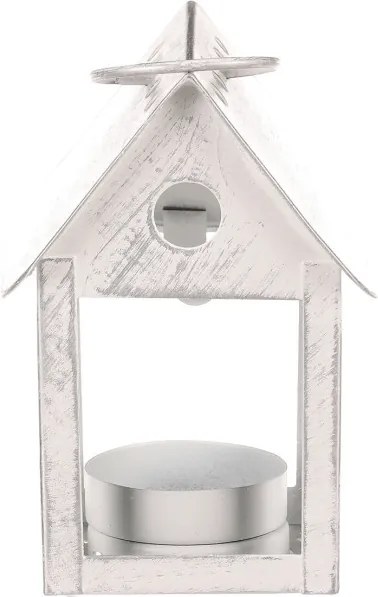 Lampáš vtáčia búdka s LED osvetlením biely LUC318