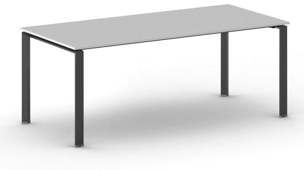 Rokovací stôl PRIMO INFINITY s čiernou podnožou 2000 x 900 x 750 mm, sivá