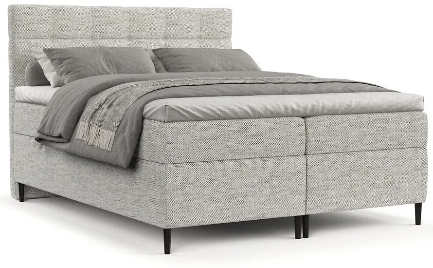 Svetlosivá boxspring posteľ s úložným priestorom 200x200 cm Urbaneo – Maison de Rêve
