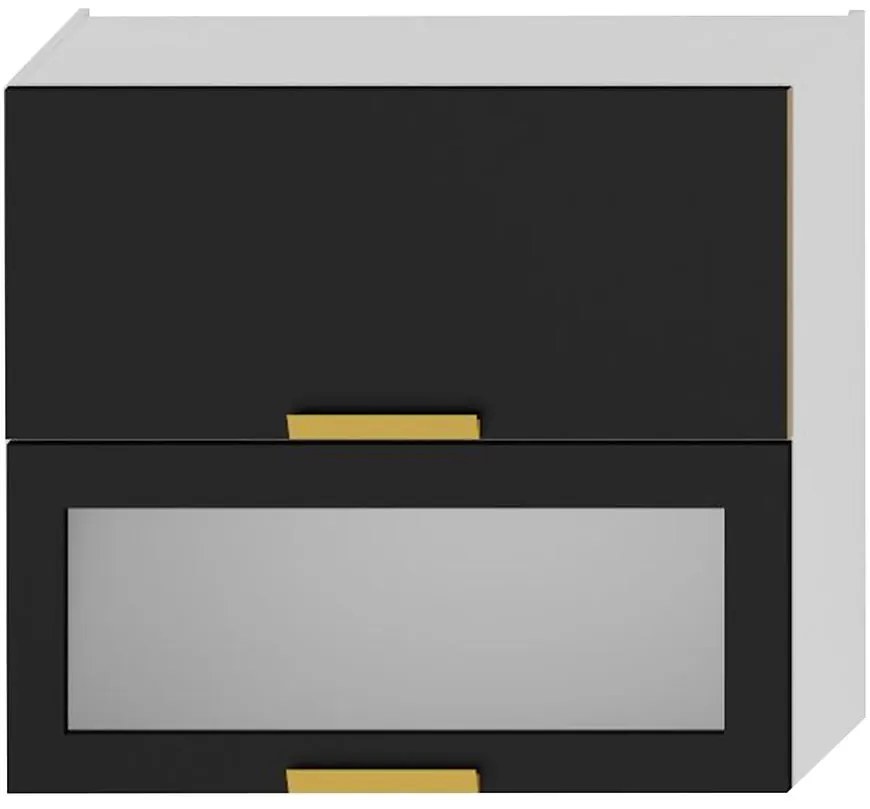 Kuchynská skrinka Denis w80grf/2 sd čierna mat/biela