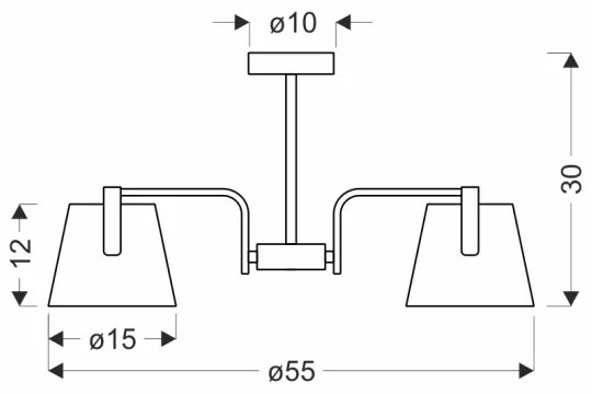 Luster na tyči AMBERG 3xE14/40W/230V hnedá
