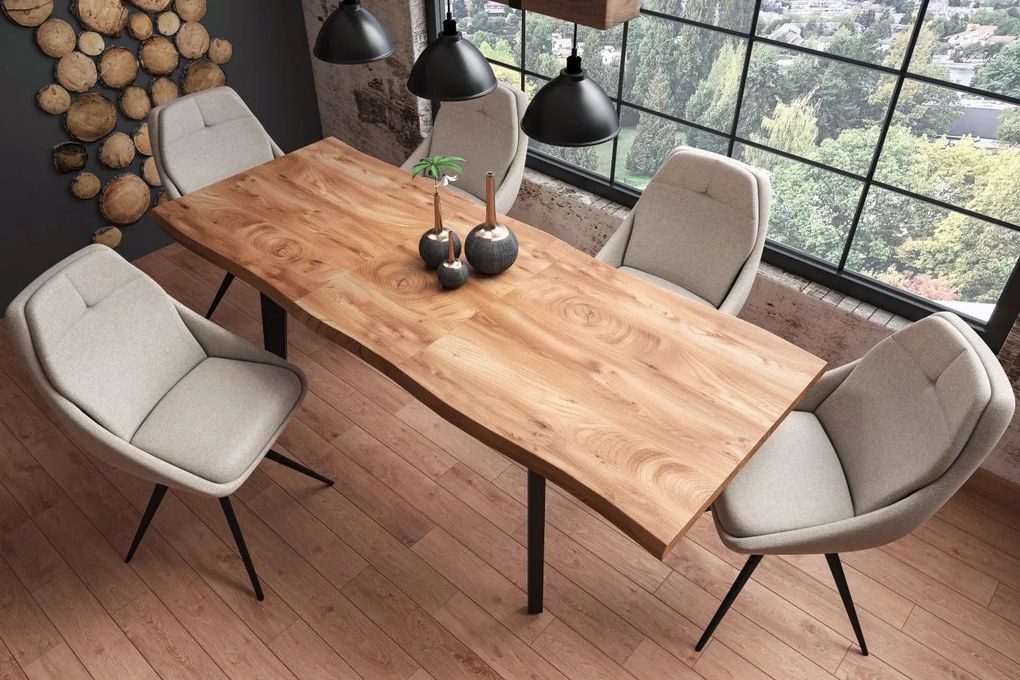 Vinino Jedálenský stôl VALENZO 160–200 × 90 cm – dub prírodný / čierna