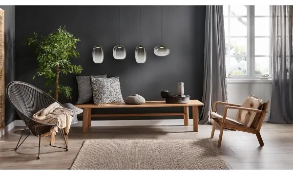 LED Luster na lanku VASO LED/15W/230V čierna/dymová